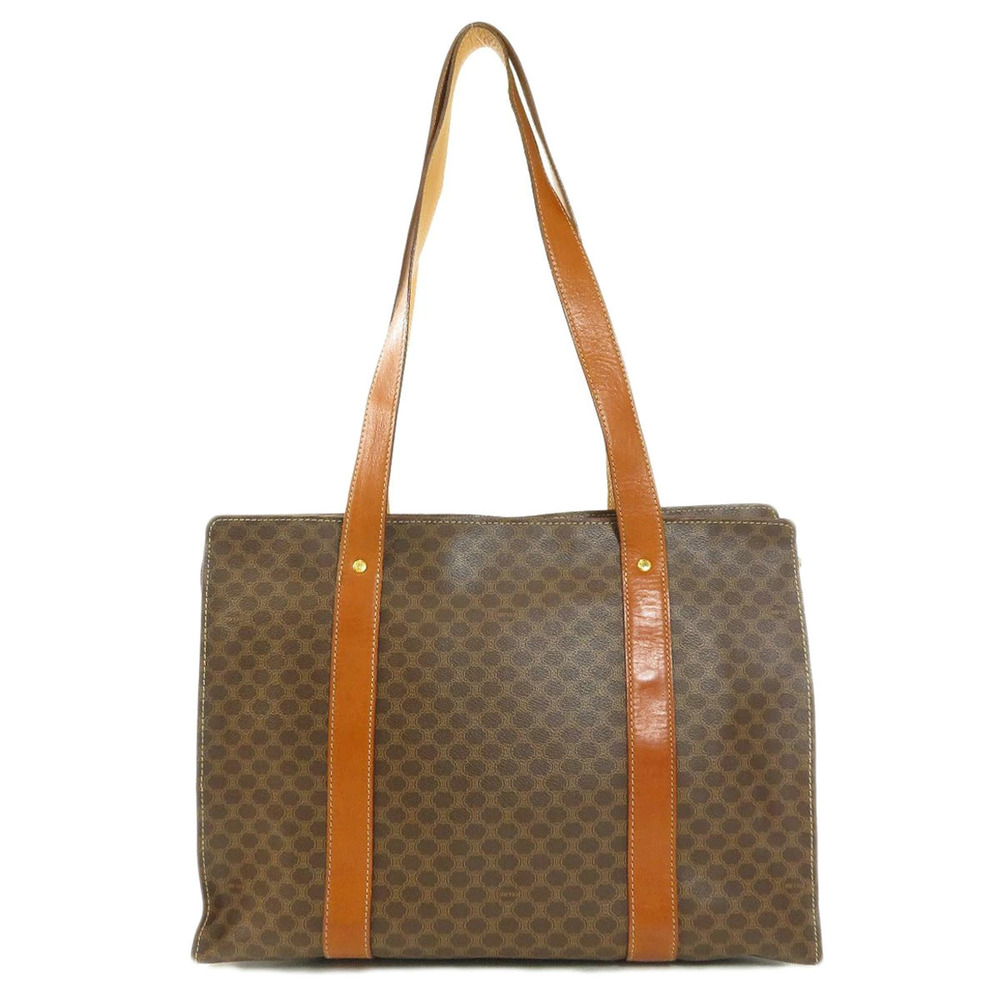 Celine Brown Leather Shoulder Tote Bag Macadam